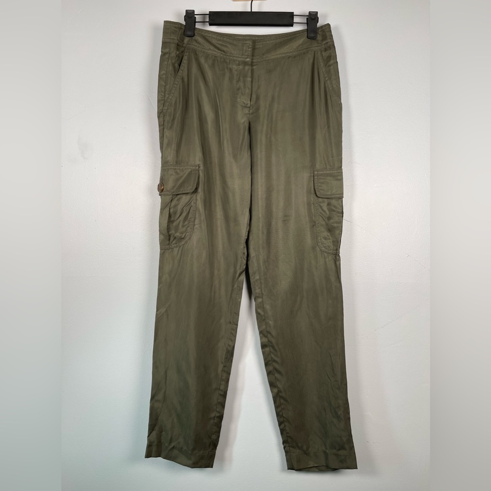 NWT Trina Turk 100% Cupro Olive Green Pants